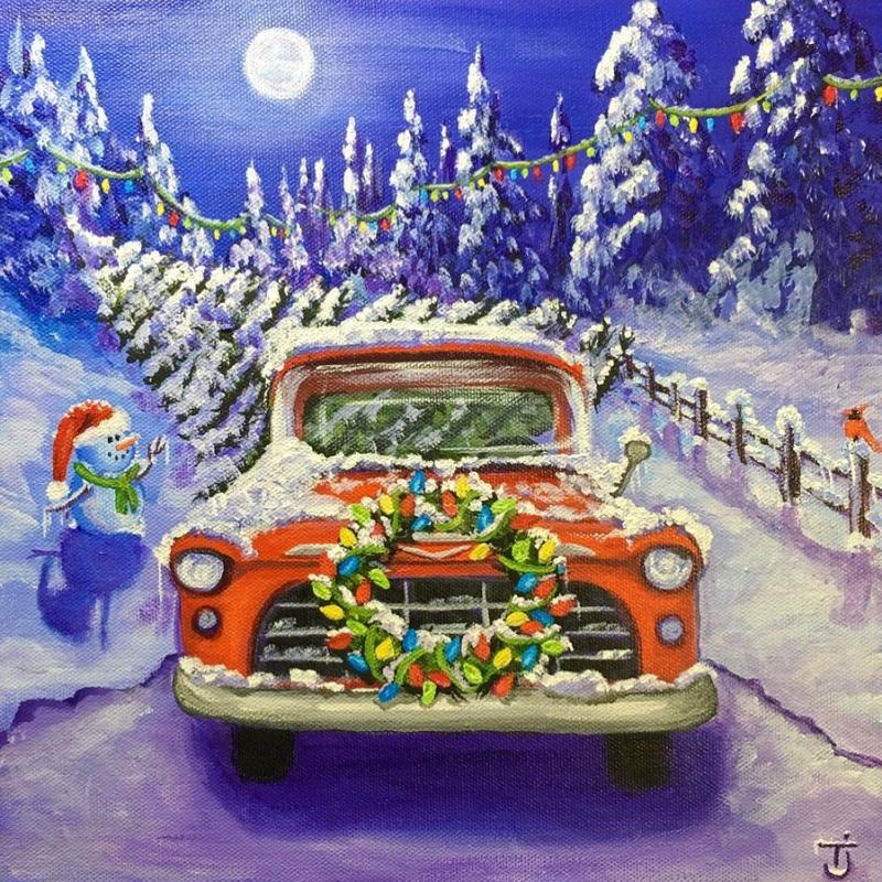 acrylic painting grandpas truck