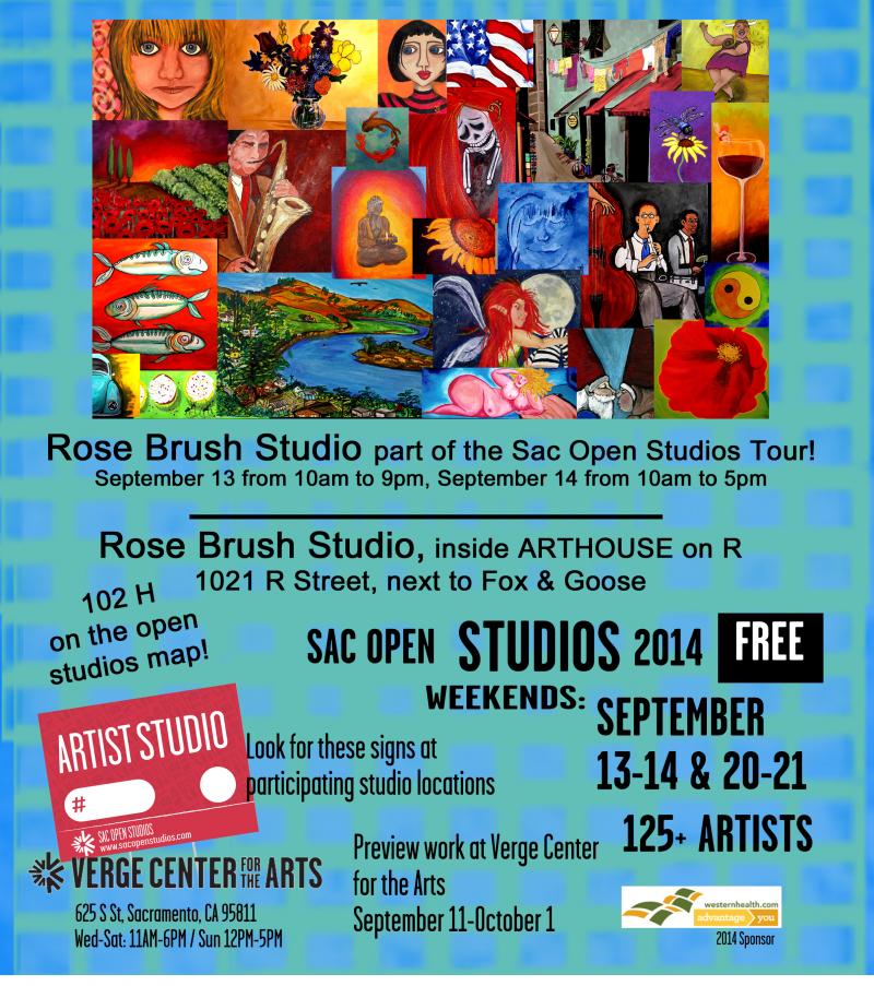 Open Studio flyer for Rose Brush Studio